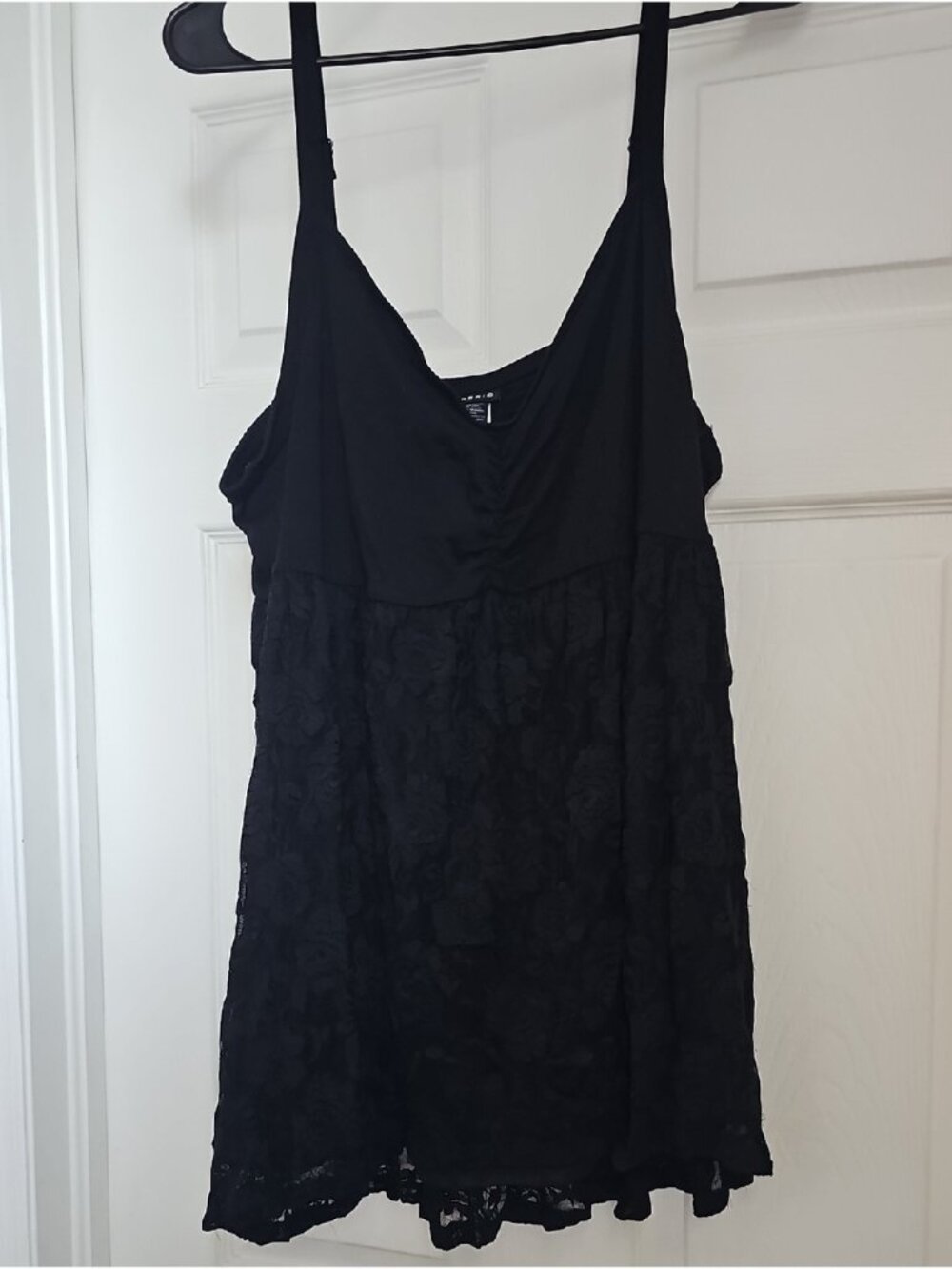 Black Lace Babydoll Top